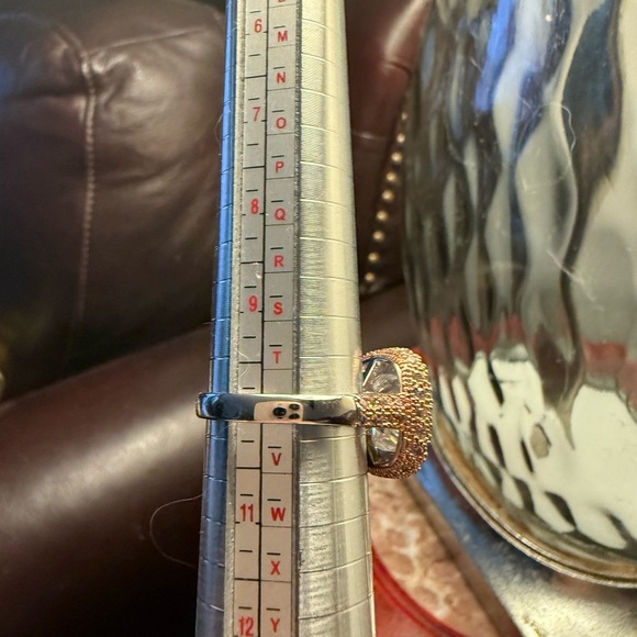 JOSEPH ESPOSITO ESPO STERLING SILVER ROSE AND CLEAR CZ COCKTAIL RING SIZE 10 - Picture 7 of 7